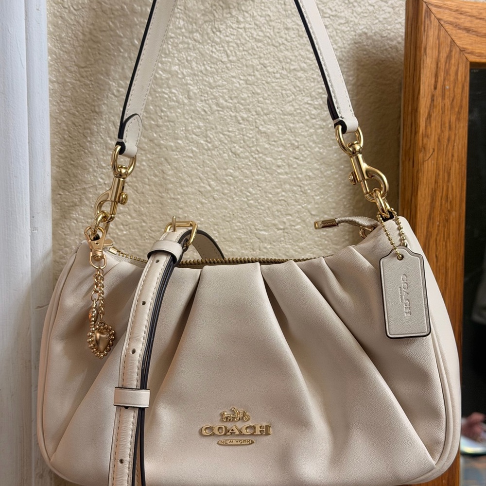 Coach Teri ruched leather shoulder bag